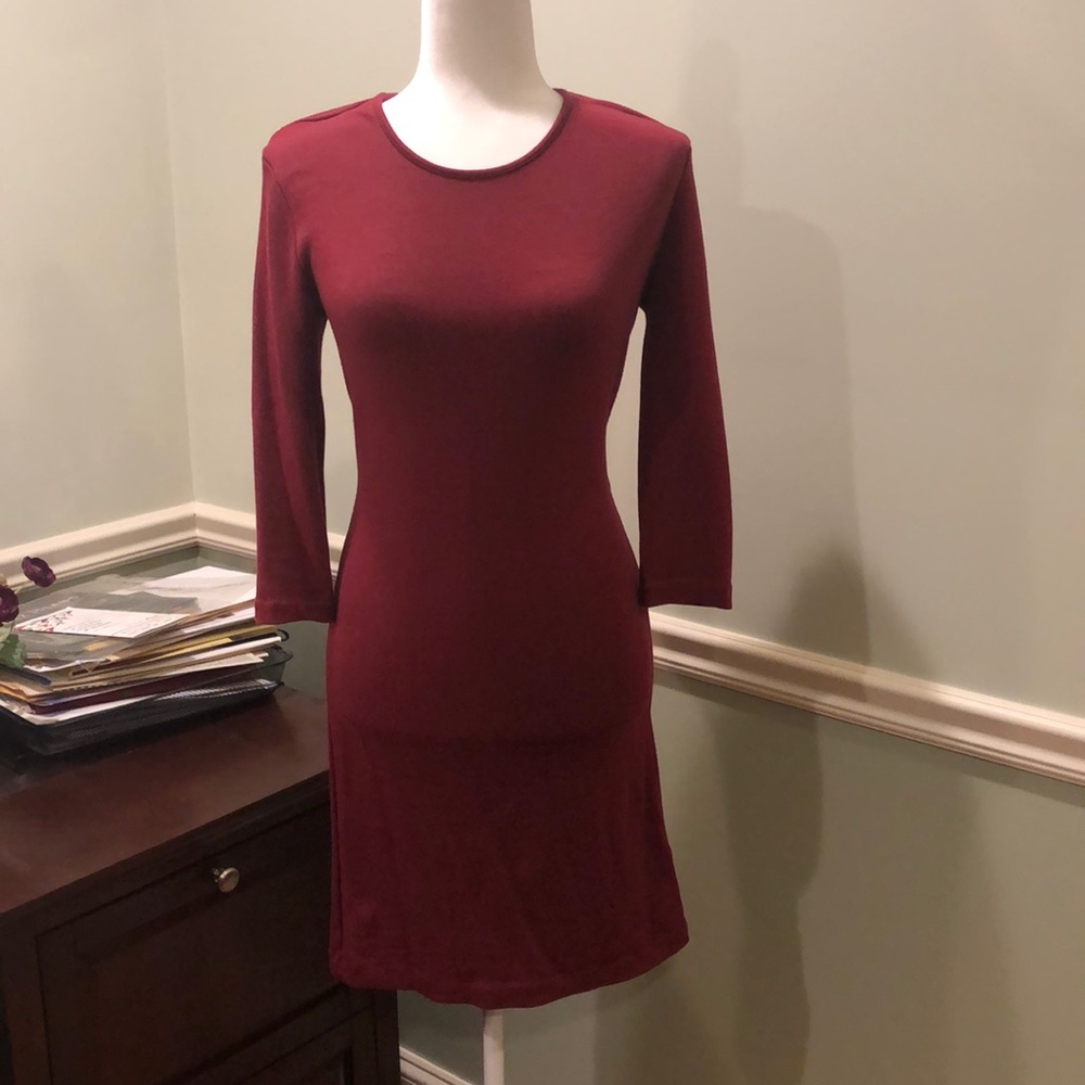 Philosophy 3/4 Sleeve Fitted Red Dress